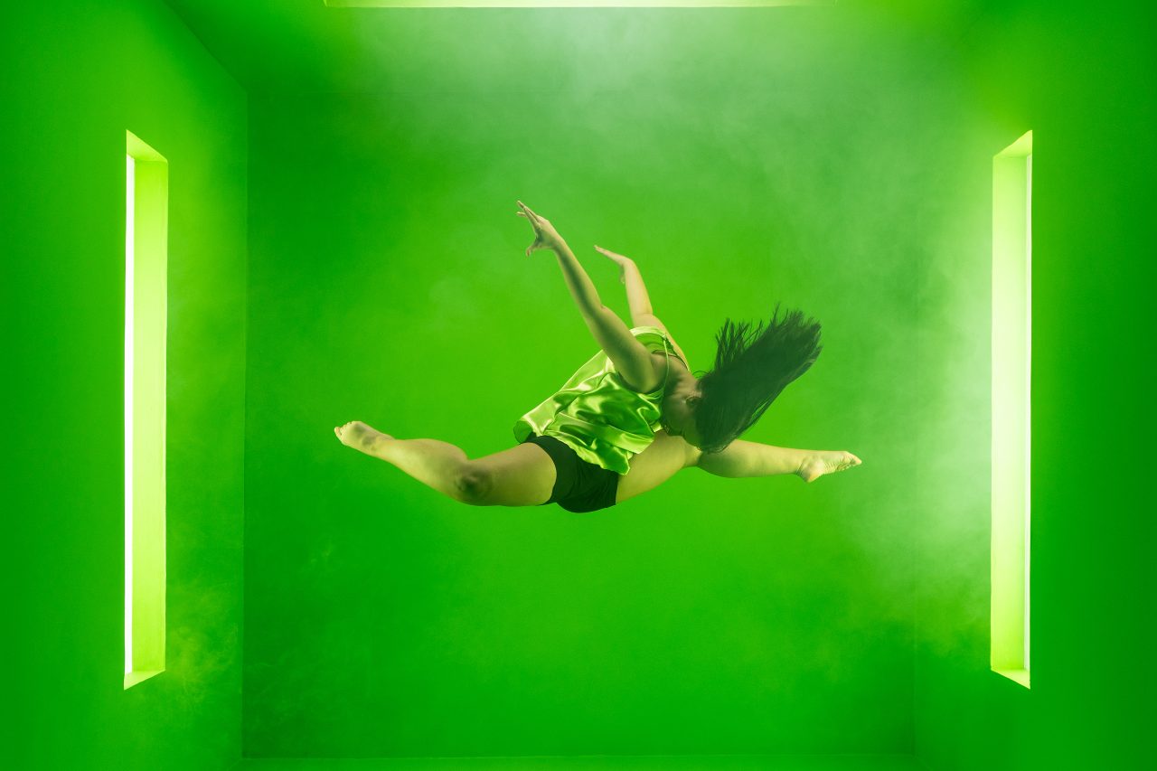 dancer, dance, green background, dance jump